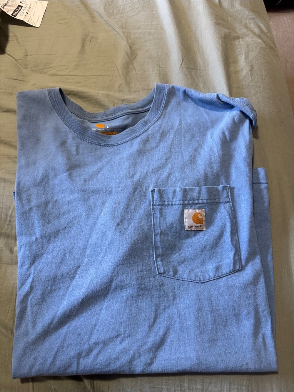 Carhartt Men’s Short-Sleeve Pocket Tee in Sky Blue